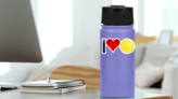 I Heart Tennis Sticker on a Water Bottle (New) example