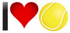 I Heart Tennis Sticker