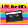 I Heart The 80s With Retro Cassette Tape Rainbow Sticker