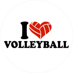 I Heart Volleyball Ballheart Sticker