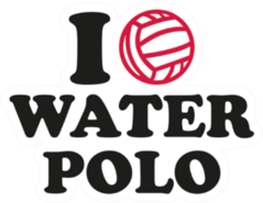 I Heart Water Polo Text Sticker