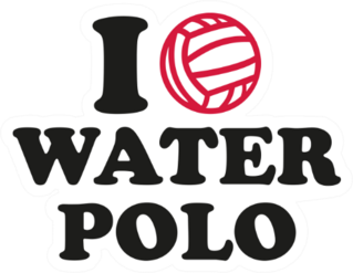 I Heart Water Polo Text Sticker