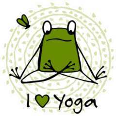 I Heart Yoga Frog Sticker