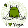 I Heart Yoga Frog Sticker