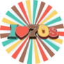 I Love 1970s Vintage Colorful Sticker