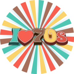 I Love 1970s Vintage Colorful Sticker