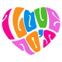 I Love 70s Heart Colorful Sticker