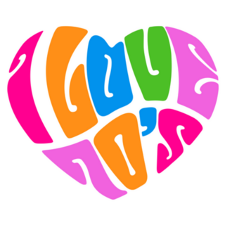 I Love 70s Heart Colorful Sticker