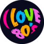 i Love 80s Heart Lettering Sticker