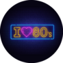 I Love 80s Neon Text Sticker