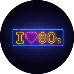I Love 80s Neon Text Sticker