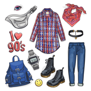 I Love 90s Grunge Style Fashion Sticker