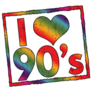 I Love 90s Rainbow Square Sticker