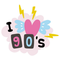 I Love 90s Y2k Style Lettering Sticker