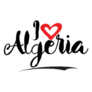 I Love Algeria Country Name Calligraphy Sticker