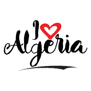 I Love Algeria Country Name Calligraphy Sticker