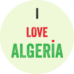 I Love Algeria Typography Sticker