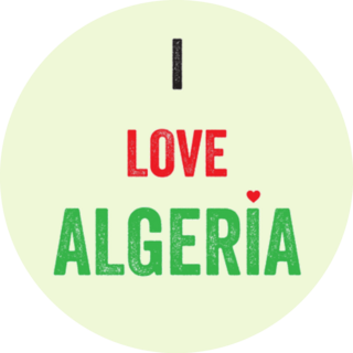 I Love Algeria Typography Sticker