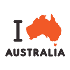 I Love Australia And Map Of Australia Sticker