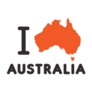 I Love Australia And Map Of Australia Sticker