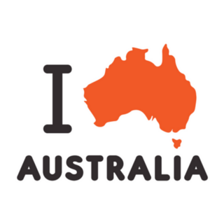 I Love Australia And Map Of Australia Sticker