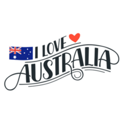 I Love Australia Decorative Text With Heart And Flag Sticker