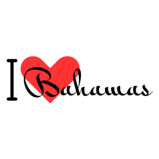 I Love Bahamas Text Sticker