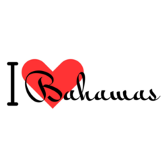 I Love Bahamas Text Sticker