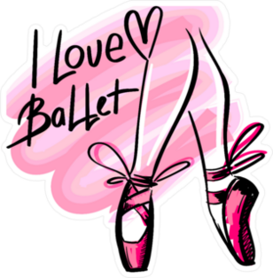 I Love Ballet Illustration Sticker