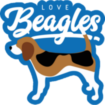 I Love Beagles Blue Sticker
