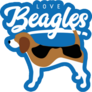 I Love Beagles Blue Sticker