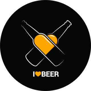 I Love Beer Circle Sticker