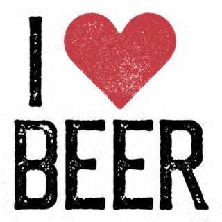 I Love Beer Lettering Sticker