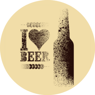 I Love Beer Typographic Stencil Spray Sticker