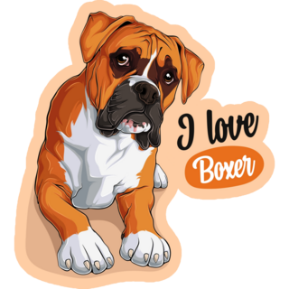 I Love Boxer Sticker