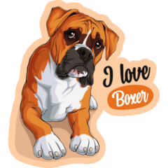 I Love Boxer Sticker