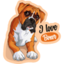 I Love Boxer Sticker