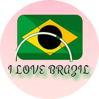 I Love Brazil Country National Flag On Pink Sticker