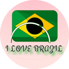I Love Brazil Country National Flag On Pink Sticker