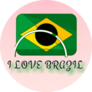 I Love Brazil Country National Flag On Pink Sticker