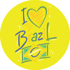 I Love Brazil Handwritten Lettering Sticker 