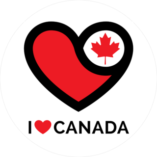 I Love Canada Circle Sticker