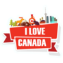 I Love Canada City Features Sticker