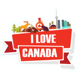 I Love Canada City Features Sticker