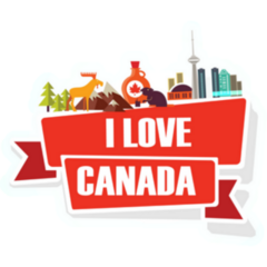I Love Canada City Features Sticker