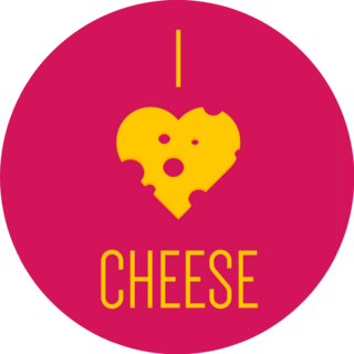 I Love Cheese Pink Illustration Sticker