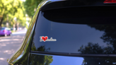 I Love Chihuahua Sticker on a Rear Car Window (New) example