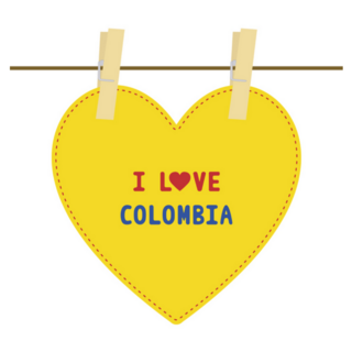 I Love Colombia Heart Letter Sticker