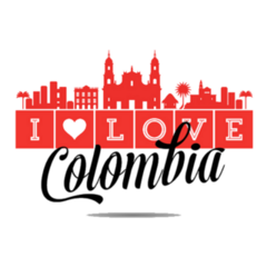 I Love Colombia Typography Sticker