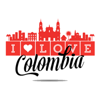 I Love Colombia Typography Sticker